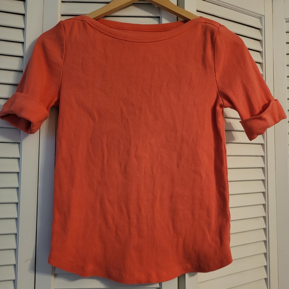 Talbots Vibrant Coral Tee Size Petite Medium